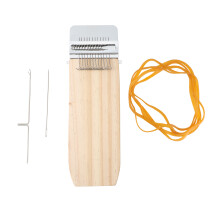 Darning Loom for Speedweve Weaving Repair, Mini Loom Machine with Hooks Wooden Weaving Frame Tool Easy To Use Creative DIY Knitting Design (Beige)