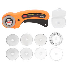 Rotary Cutter For Fabric With Replacement Blades, 45mm Rotary Cutting Tool Safety Lock Ergonomic Handle Precision Cutting Multi Layer Material Sewing
