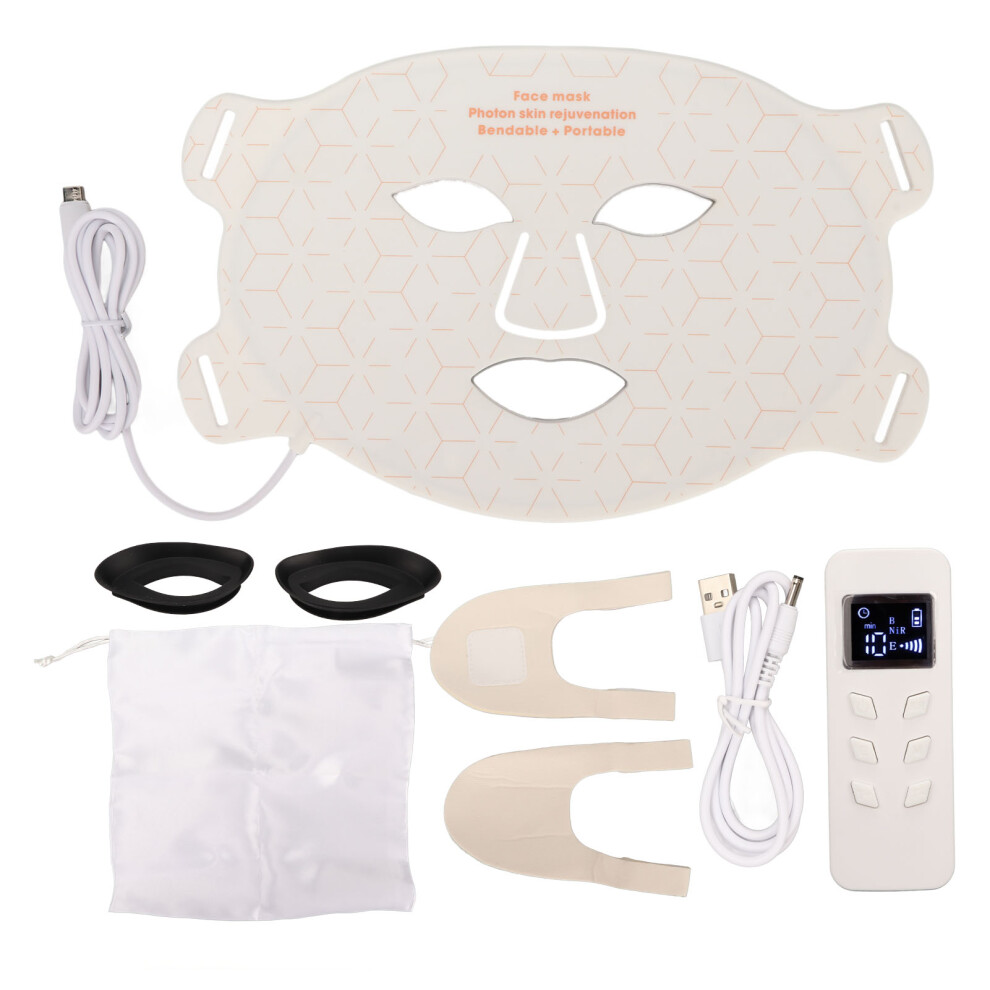 Red Blue Light Therapy for Face LED Light Therapy Mask Infrared Light Therapy Skin Rejuvenation Wrinkle Treatment Acne Treatment Adjustable Straps