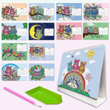 (D) 2026 Standing Desk Calendar DIY Diamond Art Painting Monthly Flip Desktop Calendar with To Do List Calendars Planner for Home Office