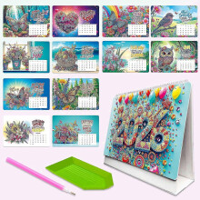 (B) 2026 Standing Desk Calendar DIY Diamond Art Painting Monthly Flip Desktop Calendar with To Do List Calendars Planner for Home Office