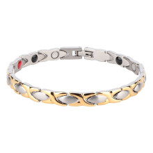 Modischer Magnetschmuck für Damen, Edelstahl-Fußkettchen mit magnetischer Energietherapie, verstellbarer Gliederverschluss