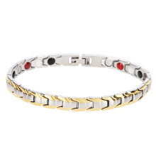 Armband met magneet, vervaardigd met diamantslijpproces, neodymiummagneten, titaniumstaal, verstelbare lengte, hypoallergeen ontwerp, waterdicht