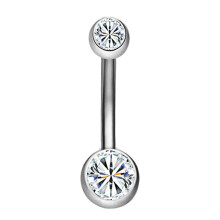 Navlepiercingsmykker med let design, hypoallergenisk navlering med nikkelfri konstruktion, massiv titanium mavepiercingsmykke