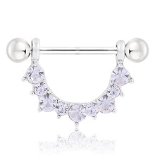Set di anelli per capezzolo con strass intarsiati, bilancieri per piercing in acciaio inossidabile chirurgico senza nichel e piombo con strass