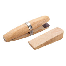Support à bijoux avec rembourrage en cuir sur les deux mâchoires, pince à bagues en bois avec mâchoires rondes et carrées, support d'établi en