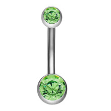 Belly Bars Surgical Stainless Steel Implant Grade Solid Titanium Inspired Navel Rings with Dual Rhinestone Design, Hypoallergenic Lightweight Belly Pi