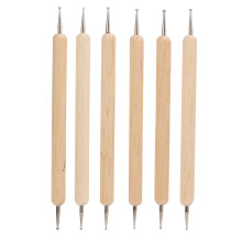 Dotting Tools for Nail Art Embossing Pattern Clay Sculpting Double Ends Engraving Stylus Double Sided Wooden Handle Set with Precision Writing Design