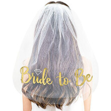 Bridal Tulle Wedding Veil with Comb 60 x 70 cm Short Decorative Veil for Bride to Be Hen Night Party M Style 2