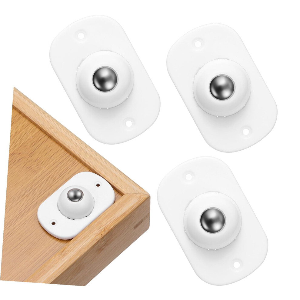Selfadhesive Caster Wheels 4Piece Mini Swivel For Furniture And Appliances White Stainless Steel Design Quiet Rolling 9187378550700