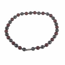 Collana diffusore di oli essenziali per uomo, ciondolo con perline di aromaterapia in ematite per equilibrio, guarigione e protezione con terapia