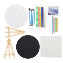DIY Art Project Kit with Mandala Dotting Tools, Stencil Painting Tools for Rock & Ceramic Art, Compatible with Watercolor Oil Gouache Acrylic