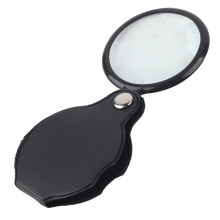 High Power Magnification Loupe for Detailed Inspection, Durable Faux Leather Mini Folding Magnifying Glass with Rotating Design Protective Sheath, Fol