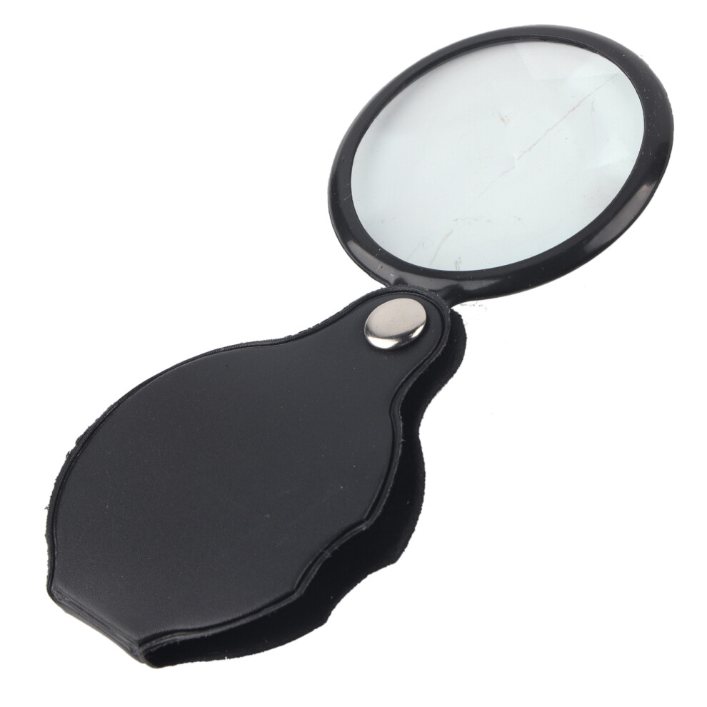 Foldable Handheld Magnifying Glass with 8X Magnification, Portable Magnifying Glass Featuring 360  Rotation Open and Protective Pouch for Pocket