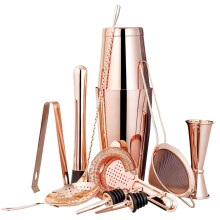 Cocktail Shaker Stainless Steel Shaker Set Electroplated Colorful Rose Gold 11Piece Absinthe Spoon Wine Accessories