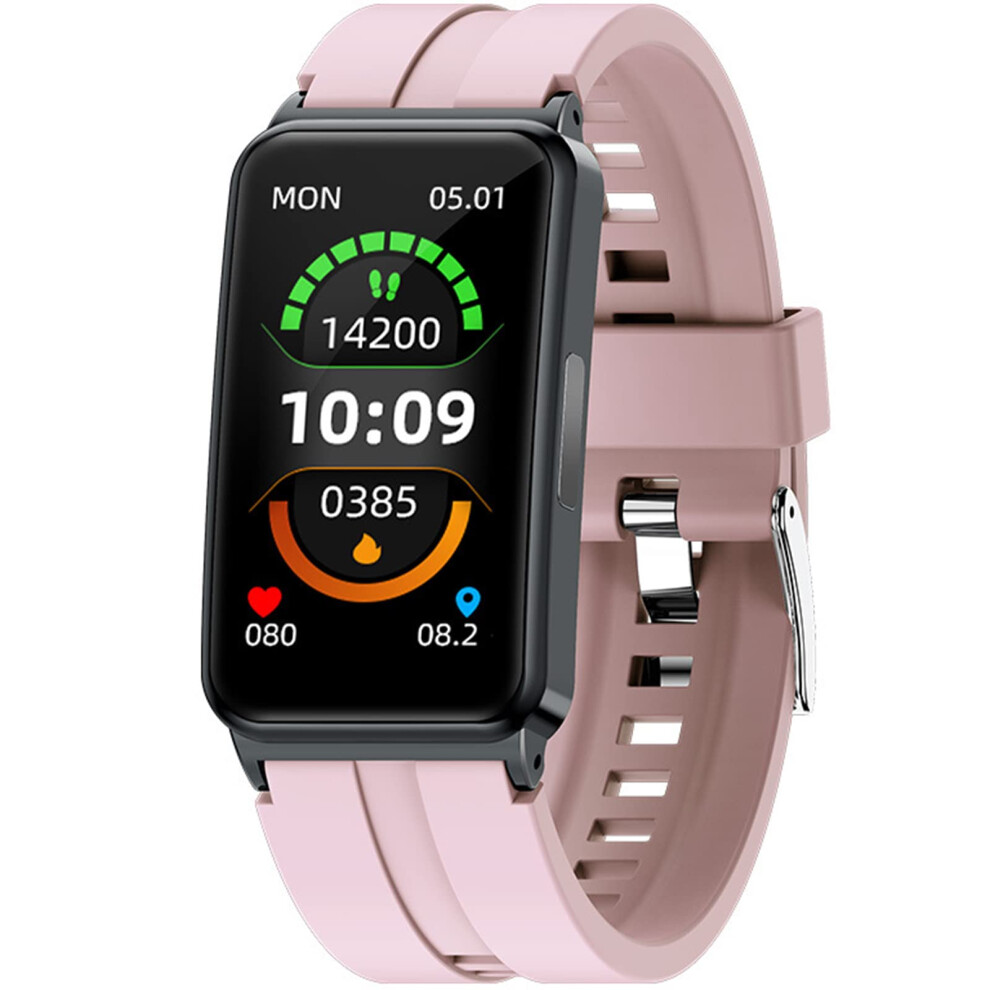 Smartwatch Ecg Ppg Hrv Monitoring With Gps Tracking Temperature Measurement For Health And Fitness Pink 9347817774962