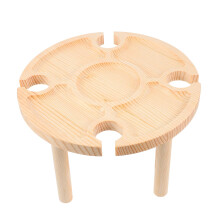 Wooden Portable Snack Table - Outdoor Wine Table for Beach Parties, Park Gatherings, Festivals, Lightweight Design