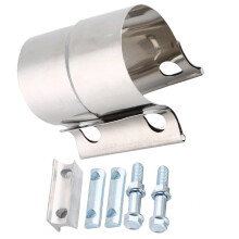 Universal Fitment Exhaust Clamps for 2 Inch Pipes, Corrosion And Rust Resistance 304 Stainless Steel Lap Joint Band with 360 Uniformly Distributed