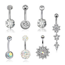 Bauchnabelpiercing-Set aus Edelstahl für Damen, hypoallergen, inklusive Geschenkbox.