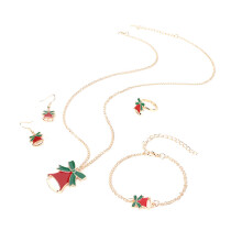 Set di collana e orecchini natalizi, set di gioielli natalizi con collana a catena dorata e orecchini natalizi con ciondolo di Babbo Natale, regalo