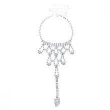 Pulseira de dedo rígida para mulheres, pulseira brilhante para noivas, corrente de mão com anel, joia elegante e bonita para as mãos, adequada
