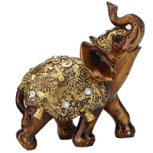 Gelukbrengend olifantenbeeldje van hars voor huisdecoratie, symbool van rijkdom, Thaise olifant, Feng Shui-ornament met ceremoniële kleding,