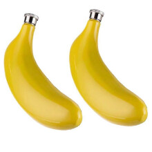(As show, One size) 2 Pack Bar Drinking Accessories Tools 5 Oz Banana 304 Stainless Steel Hip Flask Pot Home Kitchen Ba