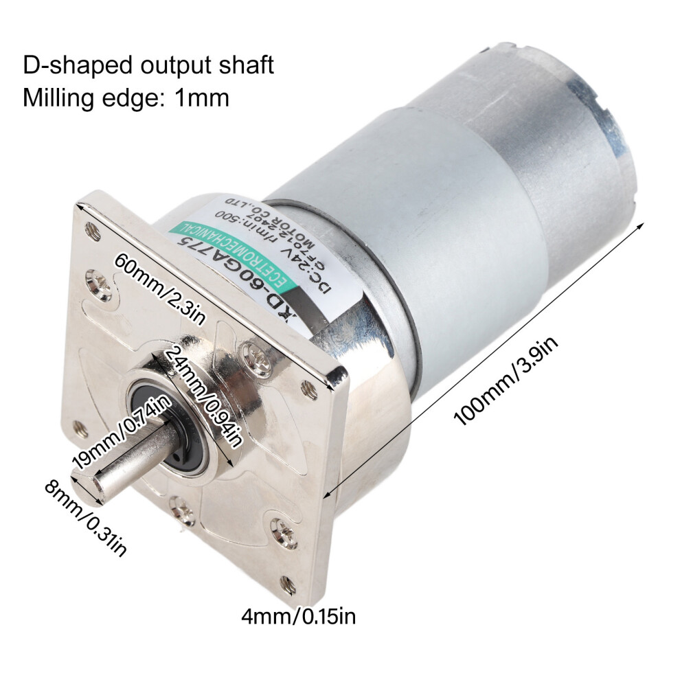 35W 24V Metal Gear Motor Cw/Ccw, Adjustable Speed, 500Rpm 9491382803074