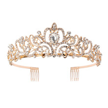 Prinzessinnen-Haarreifen, robuste Hartmetallkonstruktion, mit Strasssteinen verziert, seitlicher Kammverschluss, elegante Kristalltiaras, Geschenk