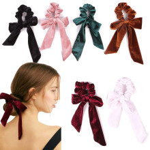 Samt-Haargummis für Damen und Mädchen, elegante Haarschleifen, weiches Samtmaterial: bequem, einfach zu verwenden, einzigartiges 2-in-1-Design: