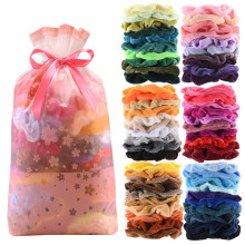Elastici per capelli, 50 pezzi di colori diversi, cotone di alta qualità che offre un tocco morbido e confortevole, elastici per capelli perfetti