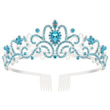 Coroană strălucitoare cu strasuri, diademă de mireasă elegantă cu piepteni siguri, bentiță de prințesă pentru femei și fete, diademă de