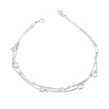 Adjustable Star Charm Bracelet, Does Not Tarnish and Oxidize S925 Silver Jewelry, Unique Fashion Design with Round Link Chain, Sterling Silver Elegant
