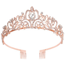 Elegante bruidskroon, prinsessentiara met veilige kammetjes, sprankelende strass-hoofdband voor damesfeesten, bruilofts- en galatiara, P003