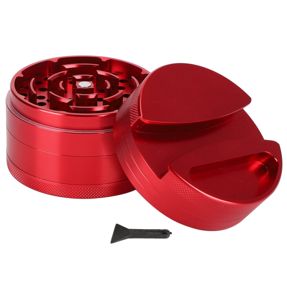 Spice Grinder Manual Grind Auto Dispense Grinder Anodized Aluminum Alloy Body For Home Kitchen, Non Slip Base Fluffy Grinding Precision Engineered