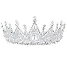 Met strasssteentjes versierde tiara voor bruidsmode, haaraccessoire, elegante kroon van legering met schitterende strasssteentjes, lichtgewicht en