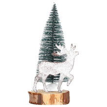 Kunstig juletresett Miniatyrflaskebørste Retrostil Skrivebordsunderlag i tre Realistisk utseende Fleksibelt og bøyelig for familiearrangementer