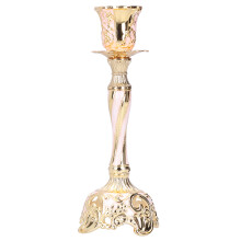 Verzierte Kerzenhalter, 2er-Set, vergoldet, für Spitzkerzen. Elegantes Design, feine und exquisite Verarbeitung, stabil und langlebig. Geeignet für