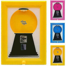 (yellow) Candy Dispenser Picture Frame - Wall Mount Photo Display with Candy Dispenser for Birthday Gifts, Home Decor (3 Colors)