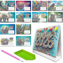 (2026) Diamond Painting Calendar 2026, Diamond Painting Desk Calendar for Standing, Diamond Painting Christmas Desk Calendar, Christmas Gift