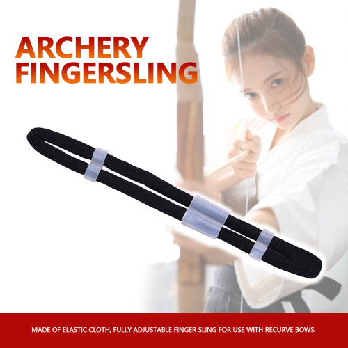 Adjustable Black M Archery Finger Sling for Recurve Bow Shooting Accessory 2