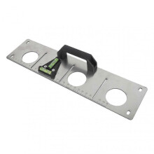 Stainless Steel Level Ruler Measuring Ruler with Outlet Cutout Tool for Water Electricity Switch Socket F Style 36x9x3.9cm