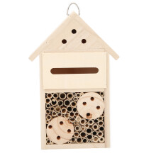 Holz-Insektenhotel für Bienen, Marienkäfer & Schmetterlinge – Gartenbestäuber-Unterstützung