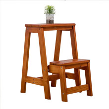 Wooden Step Ladder 2Step Stool Folding Indoor Outdoor Kitchen Small Portable Ladder NonSlip Safety Chair