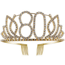 Veelzijdig haaraccessoire, verstelbare maat, elegante decoratieve kroon met sprankelende strass-steentjes, glamoureus feestartikel, prinsessenstijl