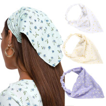 Chique bloemenhaarbanden voor dames, bohemian stijl chiffon haarbanden met voorgeknoopt lint, comfortabel om de hele dag te dragen (3 stuks)