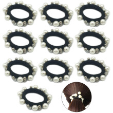 Elásticos de cabelo estilo scrunchie, prendem o cabelo firmemente com elástico sem costura com pérolas, estilo confortável para usar o dia todo,