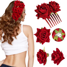 Rosebrosje for kvinner, multifunksjonelt tilbehør med lagdelt kronbladdesign og elegant design, blomsterklips til brudekjoler, bryllupsfest,