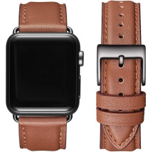 Komfortables Armband aus echtem Leder, kompatibel mit Apple Watch Series 10/9/8, atmungsaktives, hautfreundliches Material, vielseitig einsetzbar