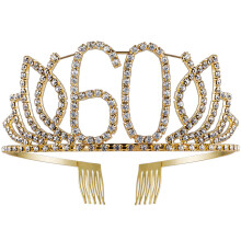 Veelzijdig haaraccessoire, verstelbare maat, elegante decoratieve kroon met sprankelende strass-steentjes, glamoureus feestartikel, prinsessenstijl